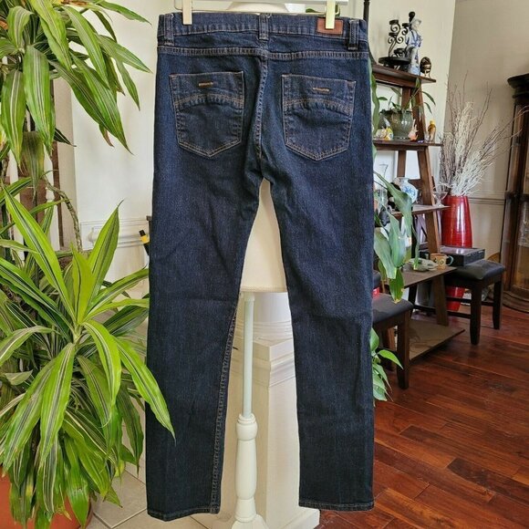 RSQ Men's Sz 32x34 London Skinny Jeans Dark Wash EUC Skinny Straight Leg Tilly's - Picture 2 of 6